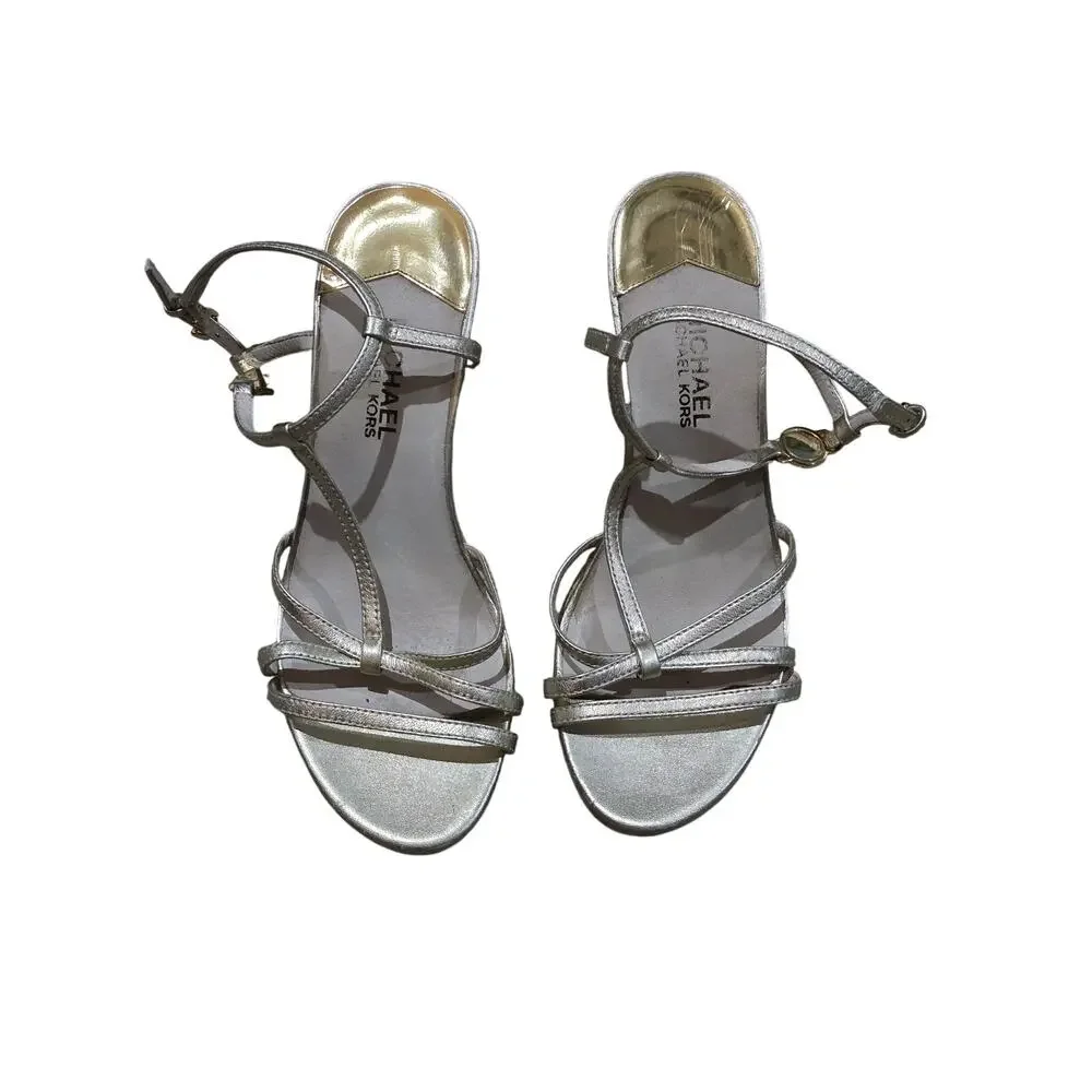 Michael Kors Kami wedge metallic strappy sandals